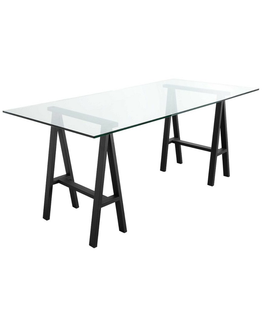 Desks & Storage * | Pangea Brady Glass Desk Home Desks & Storage