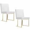 Dining Chairs & Stools * | Pangea Home Gold Dexter Side Chair White (Set Of 2) Dining Chairs & Stools