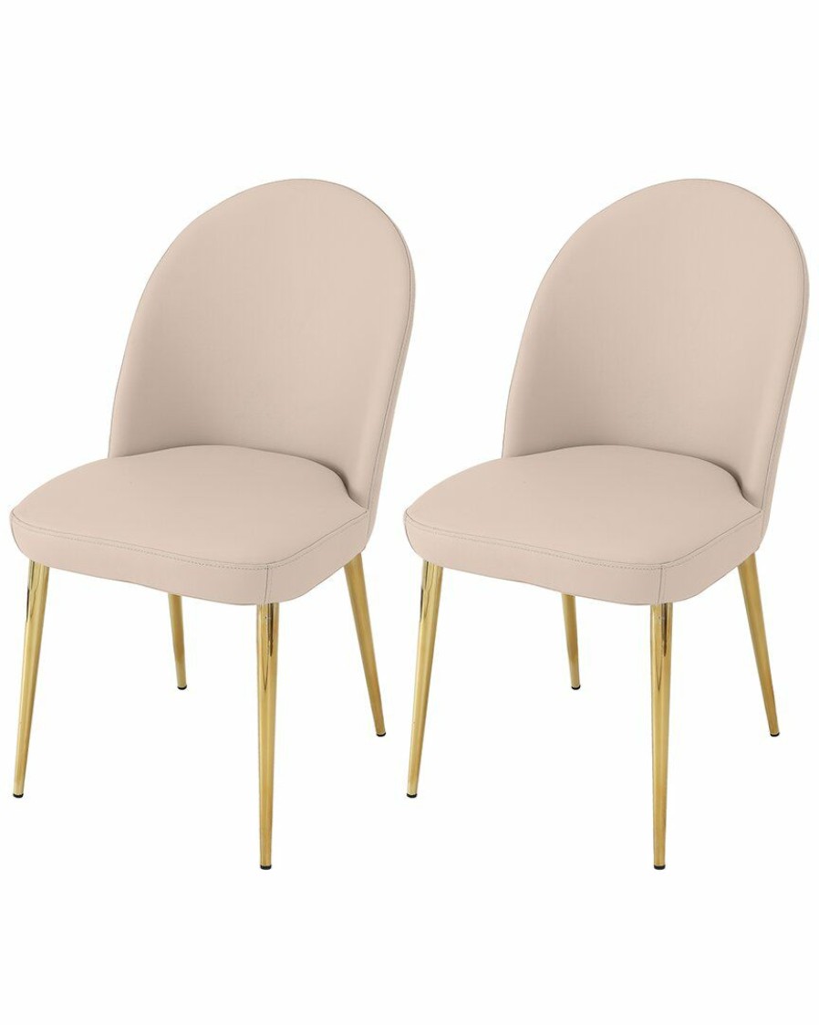 Accent Chairs * | Pangea Home Gold Vera Set Of 2 Chairs Accent Chairs