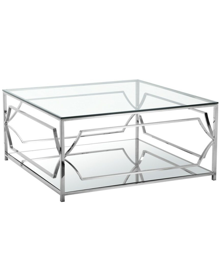 Coffee Tables * | Pangea Edward Glass Coffee Table Home Coffee Tables