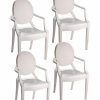 Dining Chairs & Stools * | Pangea Home Bentley Arm Dining Chair White Set Of 4 Dining Chairs & Stools