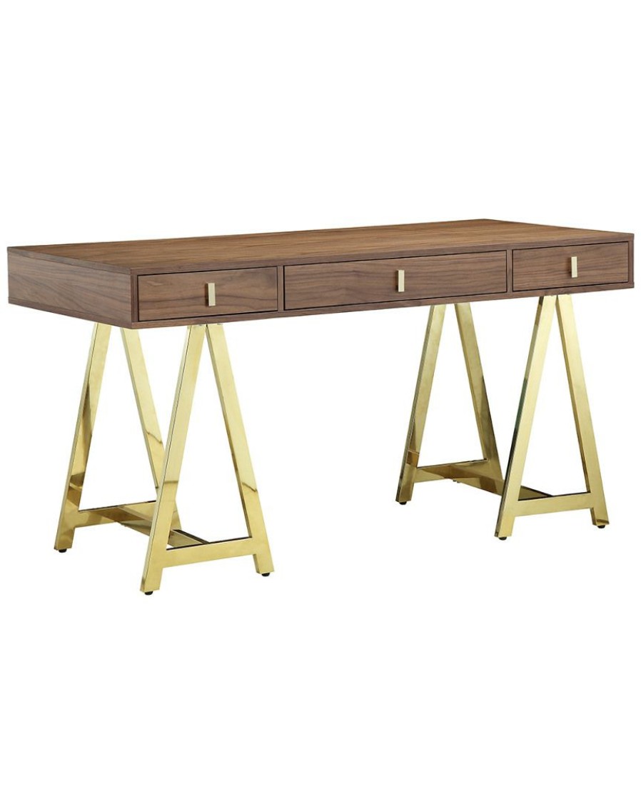 Desks & Storage * | Pangea Gold Riley Desk Home Desks & Storage