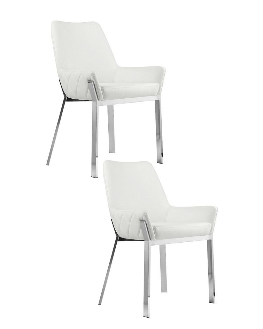 Dining Chairs & Stools * | Pangea Set Of 2 Hudson Diamond Tufted Chairs Home Dining Chairs & Stools