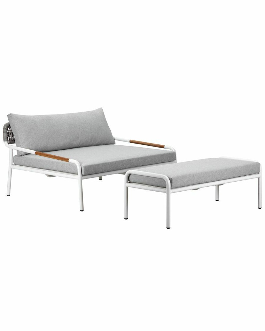 Seating * | Pangea Home Indoor/Outdoor Deay Daybed & Ottoman Set Seating