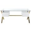 Desks & Storage * | Pangea 2 Compartment Gold Beverly Desk Home Desks & Storage