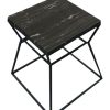 End & Side Tables * | Pangea Geo Side Table Frame With Marbel Top Home End & Side Tables