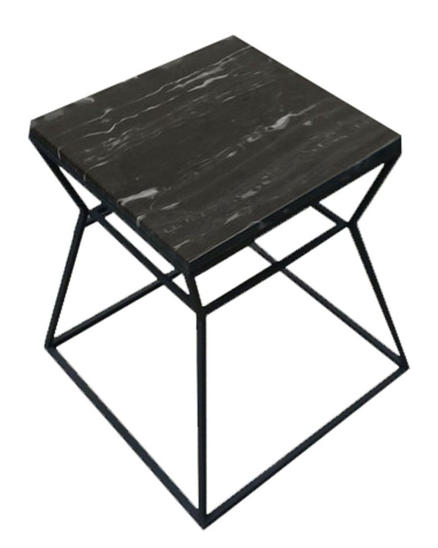 End & Side Tables * | Pangea Geo Side Table Frame With Marbel Top Home End & Side Tables