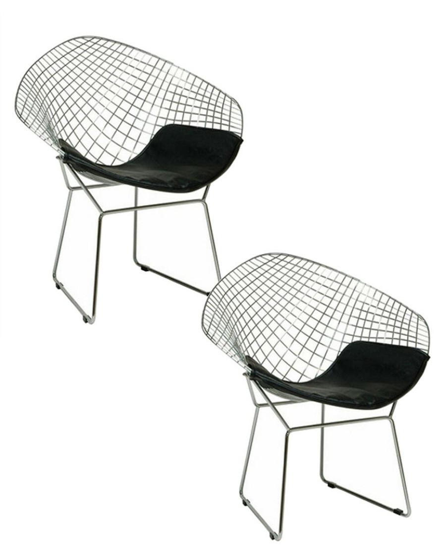 Accent Chairs * | Pangea Set Of 2 Galaxy Wire Mesh Chairs Home Accent Chairs