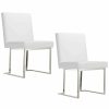 Dining Chairs & Stools * | Pangea Home Dexter Side Chair White Pu (Set Of 2) Dining Chairs & Stools