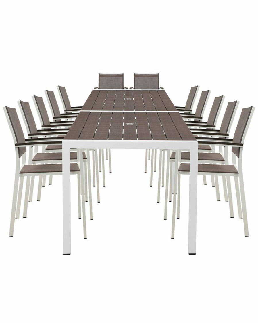 Dining Sets * | Pangea Home Indoor/Outdoor David 14Pc Dining Set Dining Sets Grey