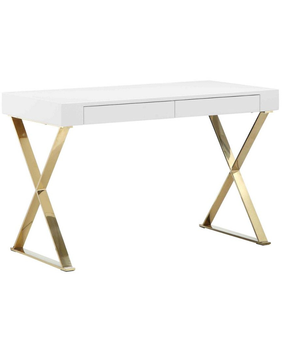 Desks & Storage * | Pangea Gold X-Leg Desk Home Desks & Storage