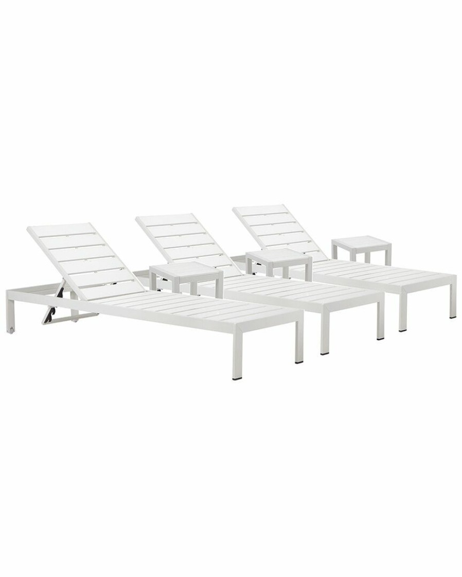 Seating * | Pangea Home Indoor/Outdoor 3 Joseph Loungers & 3 Side Tables Seating