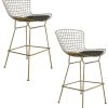 Dining Chairs & Stools * | Pangea Set Of 2 Gold Shuttle Bar Stools Home Dining Chairs & Stools