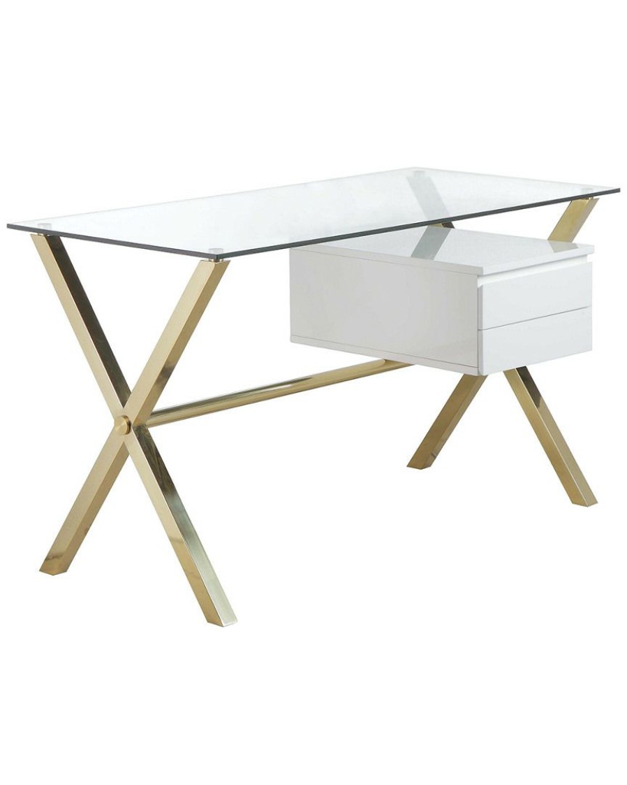 Desks & Storage * | Pangea Gold Beverly Desk Home Desks & Storage