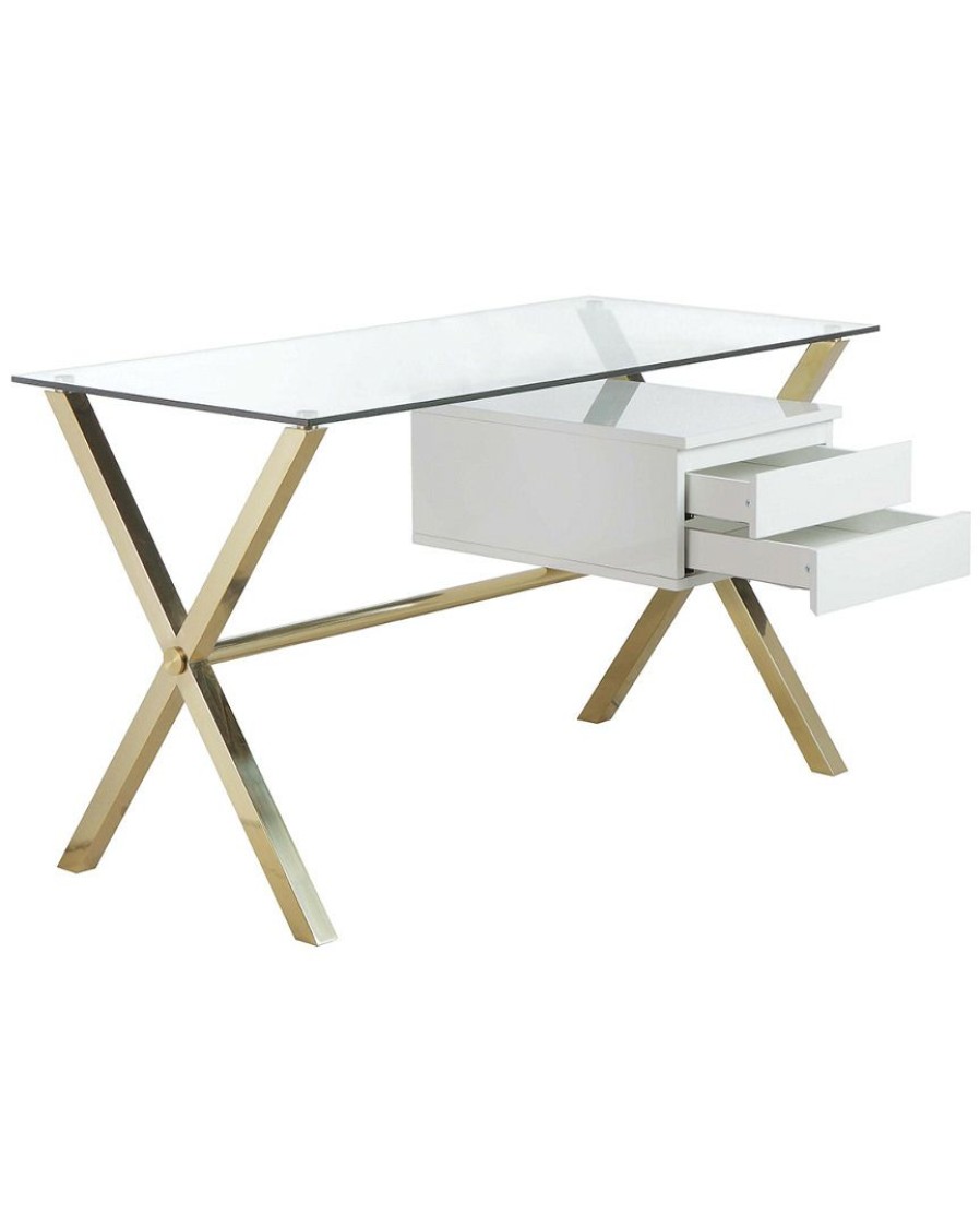 Desks & Storage * | Pangea Gold Beverly Desk Home Desks & Storage