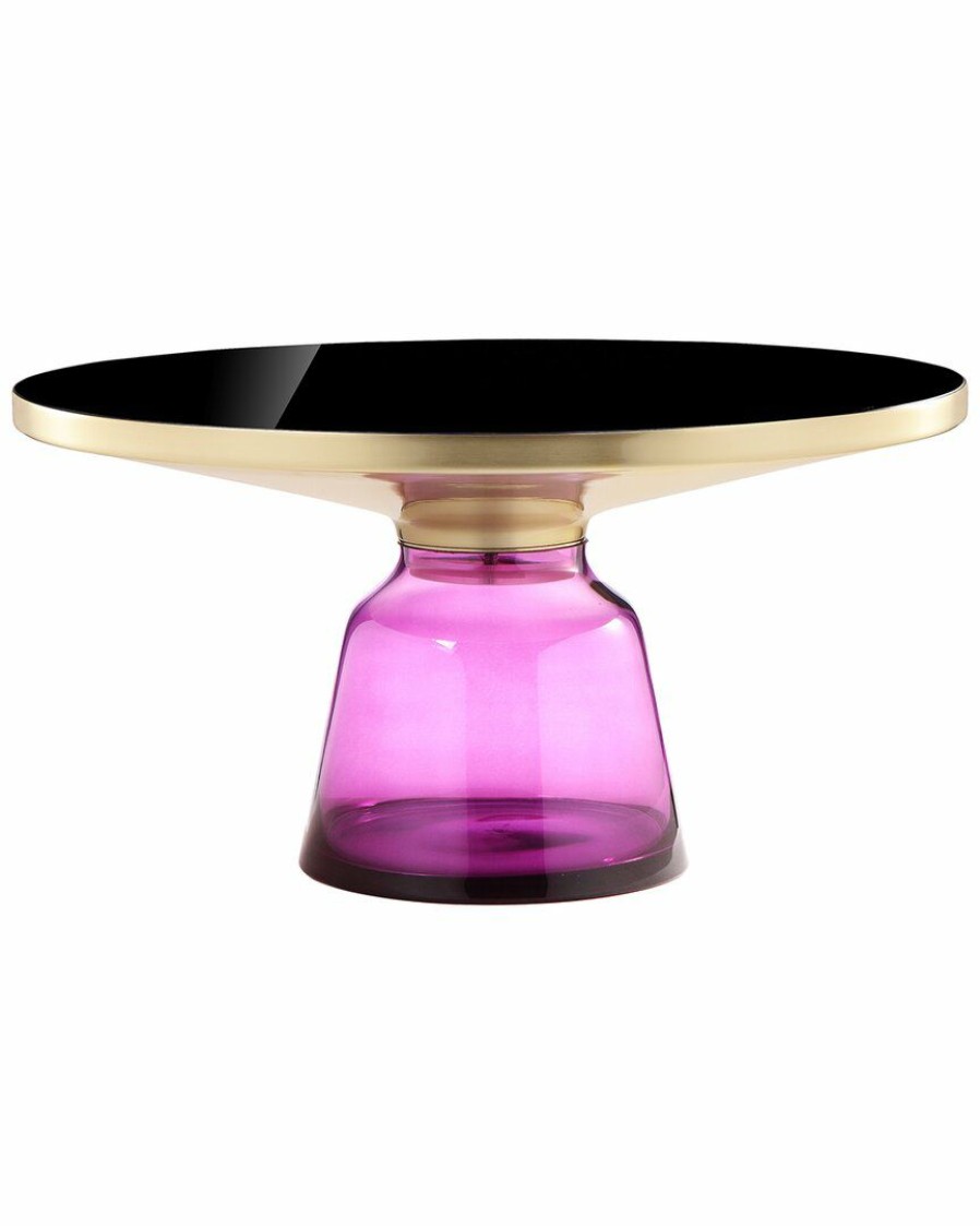 Coffee Tables * | Pangea Home Gbelinda Coffee Table Purple Glass Coffee Tables