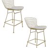 Dining Chairs & Stools * | Pangea Set Of 2 Gold Shuttle Counter Stools Home Dining Chairs & Stools