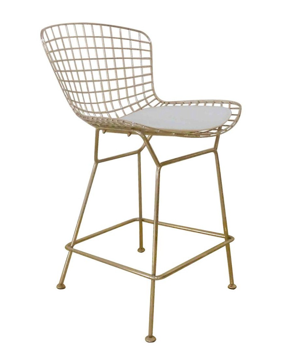 Dining Chairs & Stools * | Pangea Set Of 2 Gold Shuttle Counter Stools Home Dining Chairs & Stools