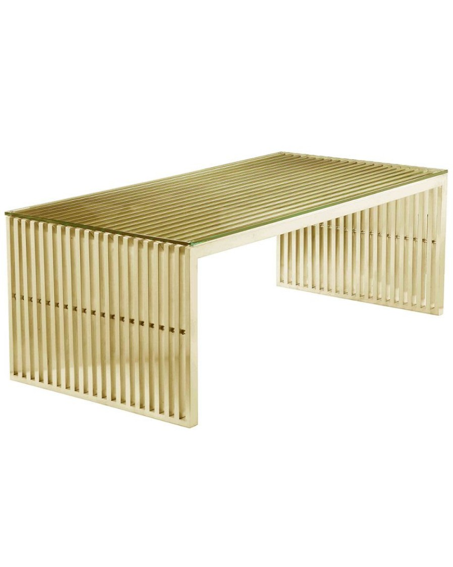 Coffee Tables * | Pangea Gold Lux Coffee Table Home Coffee Tables