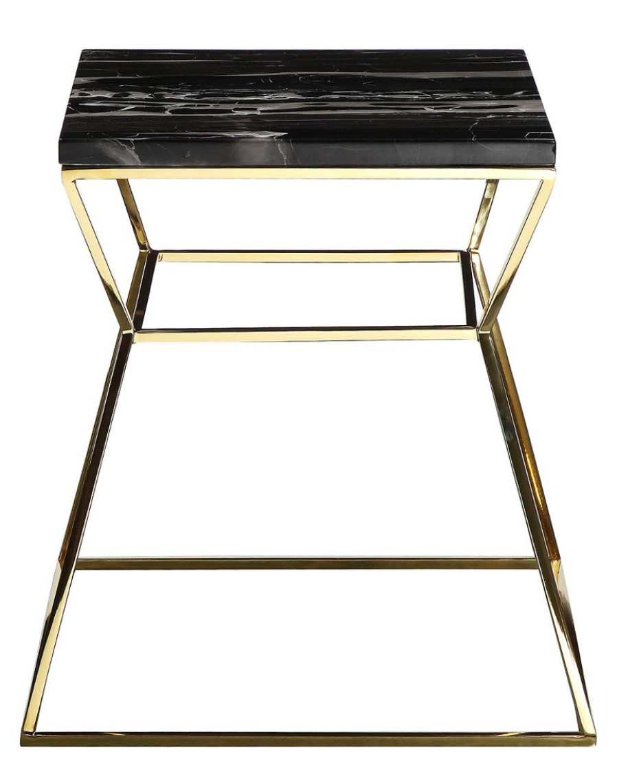 End & Side Tables * | Pangea Gold Geo Side Table Home End & Side Tables