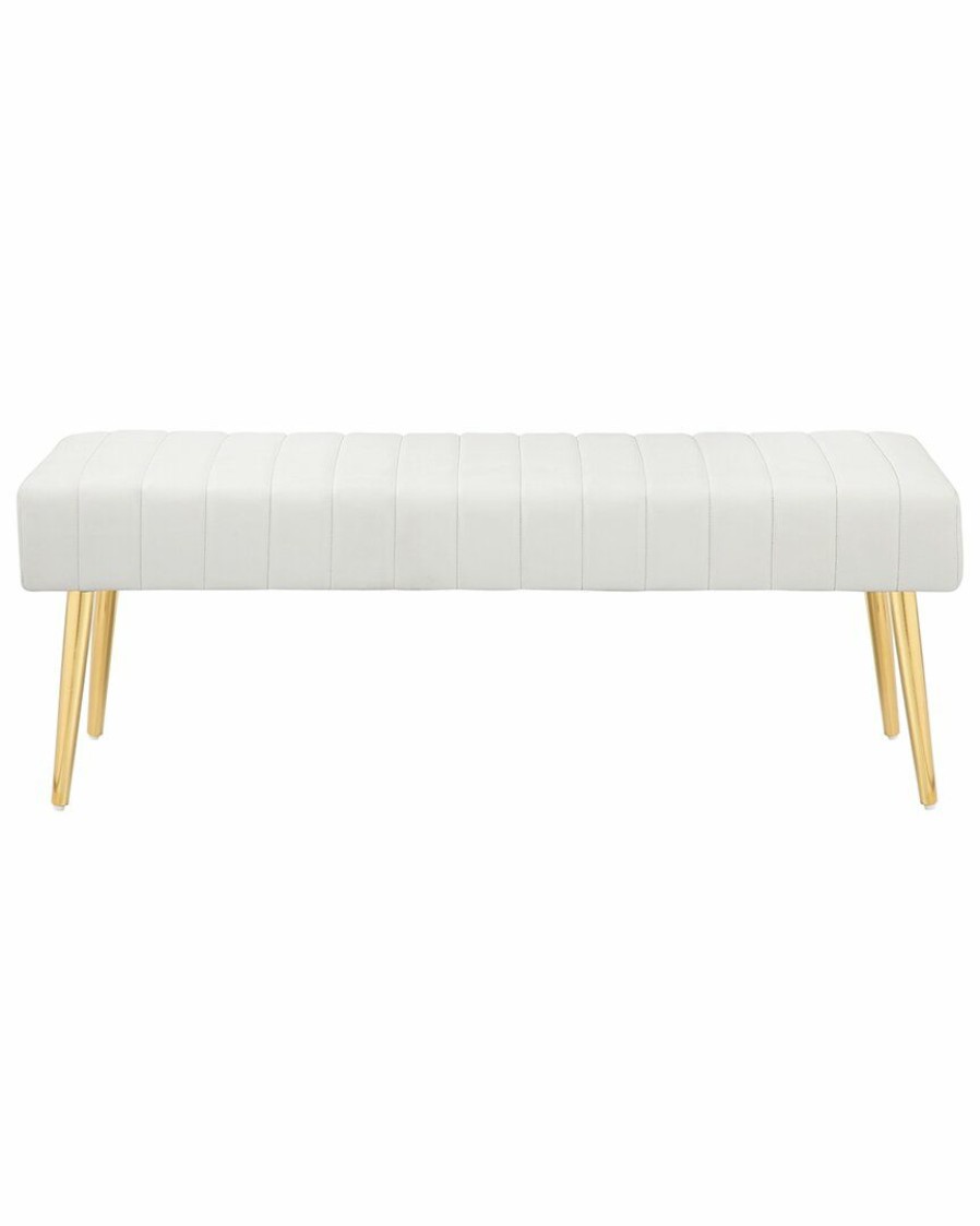 Accent Chairs * | Pangea Home Gold Hilda Bench Accent Chairs