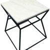 End & Side Tables * | Pangea Geo Side Table Frame With Marbel Top Home End & Side Tables