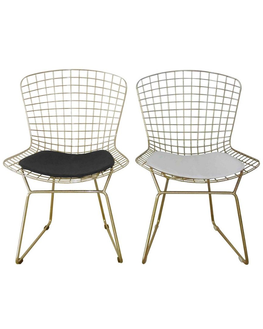 Dining Chairs & Stools * | Pangea Set Of 2 Gold Shuttle Dining Chairs Home Dining Chairs & Stools