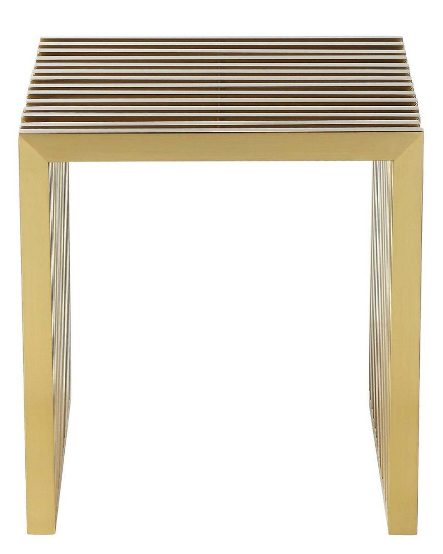 Dining Chairs & Stools * | Pangea Gold Brushed Luxe Stool Home Dining Chairs & Stools