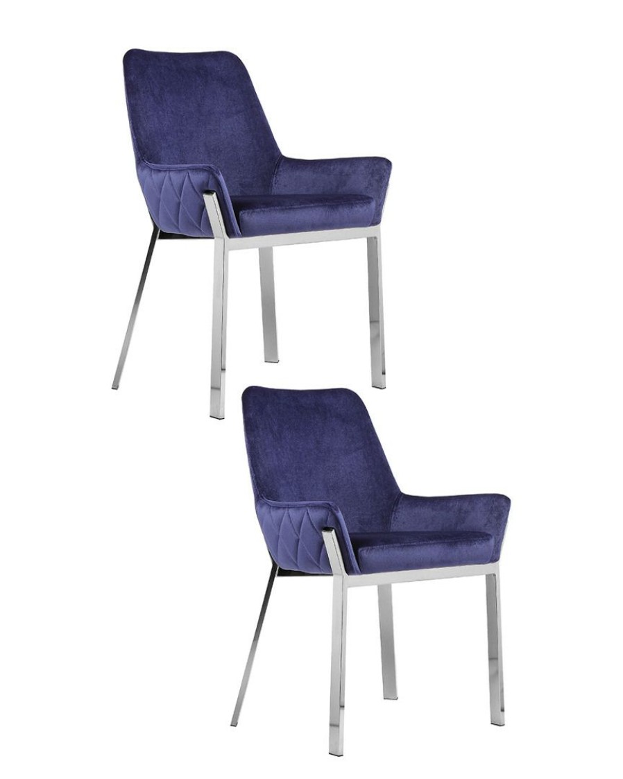 Dining Chairs & Stools * | Pangea Set Of 2 Hudson Diamond Tufted Chairs Home Dining Chairs & Stools