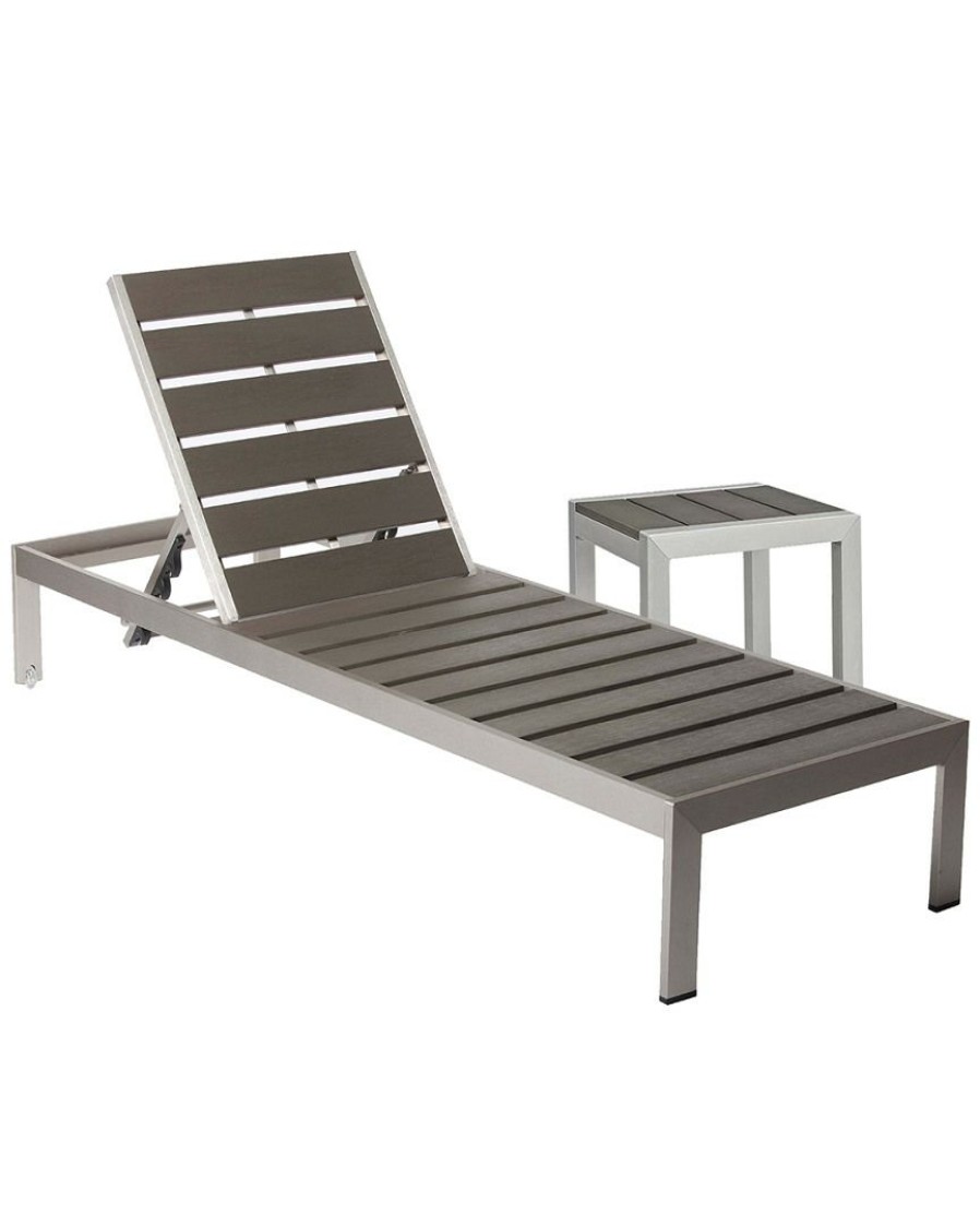 Seating * | Pangea Home Indoor/Outdoor Joseph Lounger & Side Table Seating