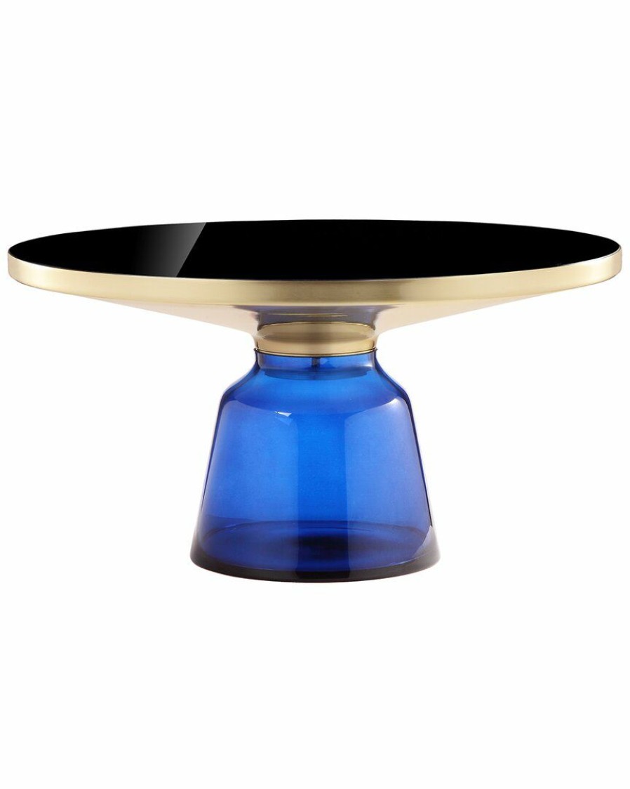 Coffee Tables * | Pangea Home Gbelinda Coffee Table Blue Glass Coffee Tables