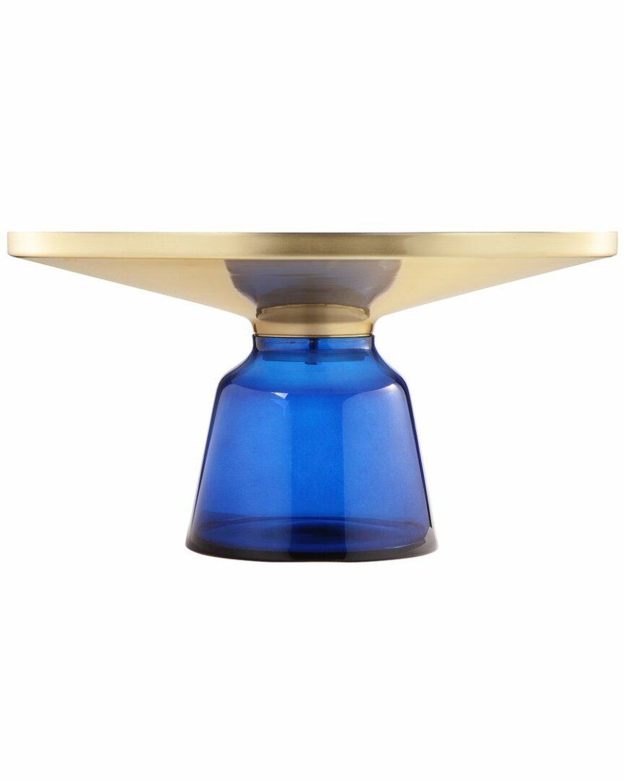 Coffee Tables * | Pangea Home Gbelinda Coffee Table Blue Glass Coffee Tables