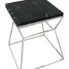 End & Side Tables * | Pangea Geo Side Table Metal Frame With Marbel Top Home End & Side Tables