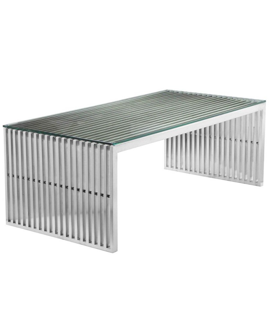 Coffee Tables * | Pangea Silver Lux Coffee Table Home Coffee Tables