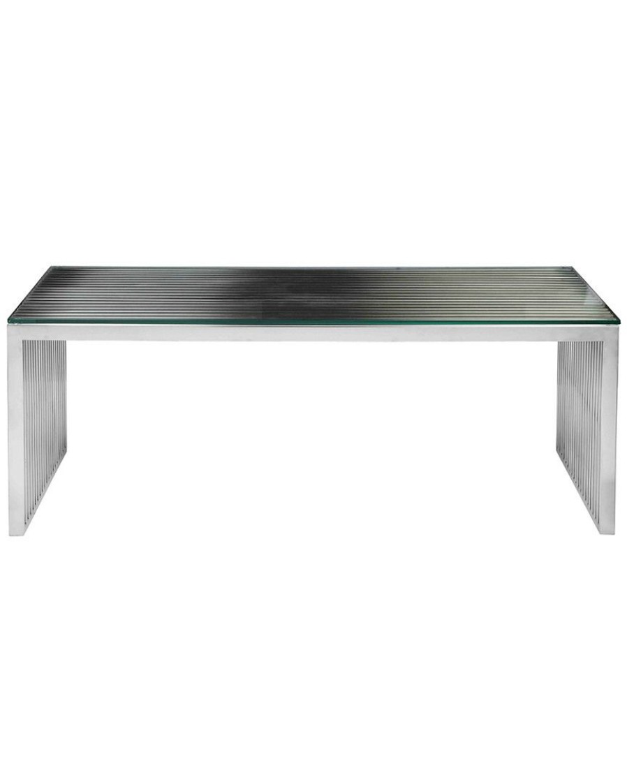 Coffee Tables * | Pangea Silver Lux Coffee Table Home Coffee Tables