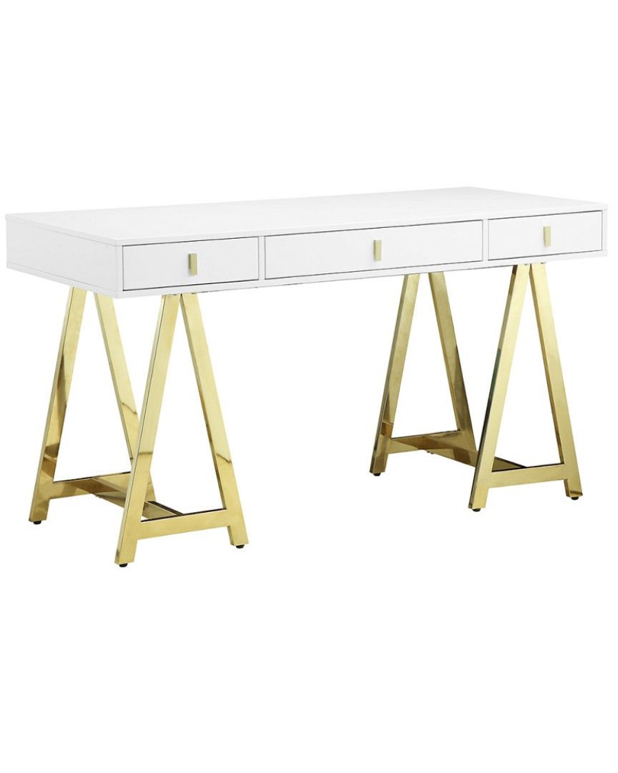 Desks & Storage * | Pangea Gold Riley Desk Home Desks & Storage