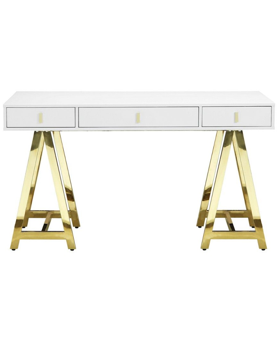 Desks & Storage * | Pangea Gold Riley Desk Home Desks & Storage