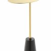 End & Side Tables * | Pangea Home Gold Churchill Side Table Black Genuine Marble End & Side Tables