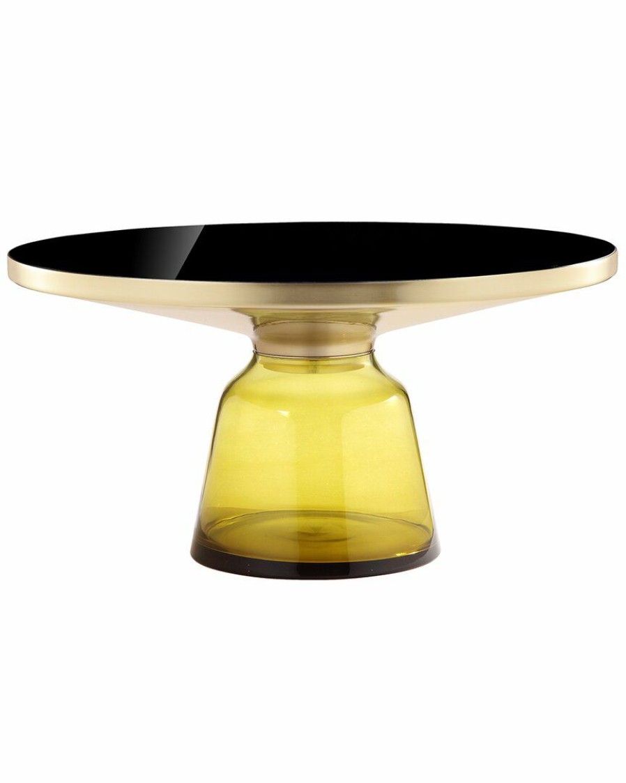 Coffee Tables * | Pangea Home Gbelinda Coffee Table Yellow Glass Coffee Tables