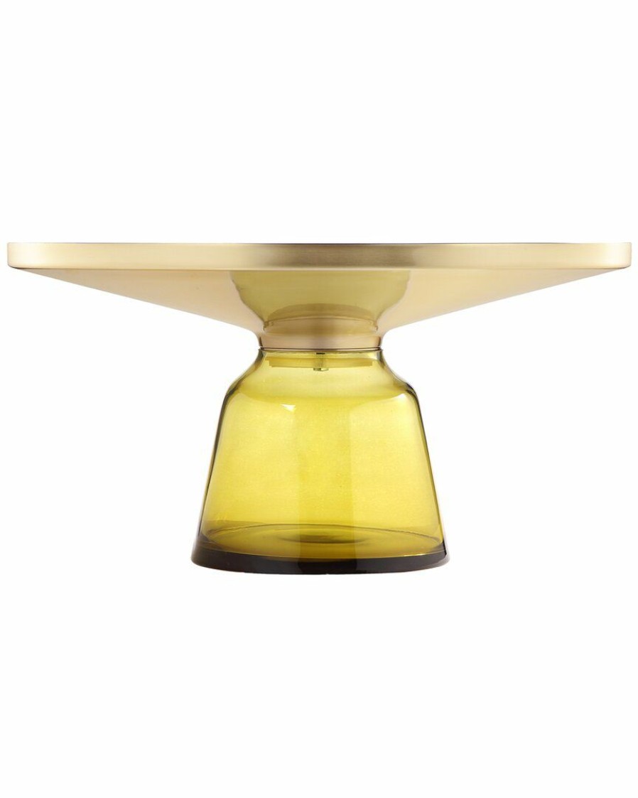 Coffee Tables * | Pangea Home Gbelinda Coffee Table Yellow Glass Coffee Tables