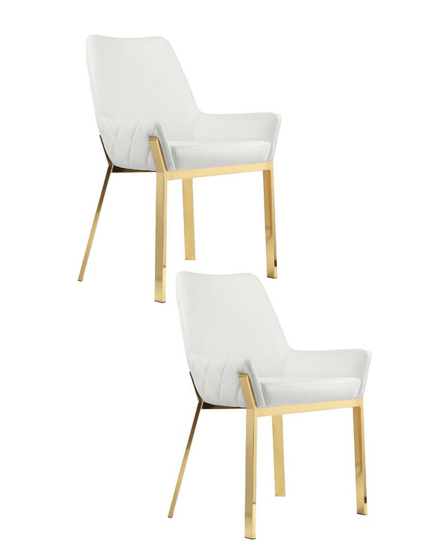 Dining Chairs & Stools * | Pangea Set Of 2 Hudson Diamond Tufted Chairs Home Dining Chairs & Stools