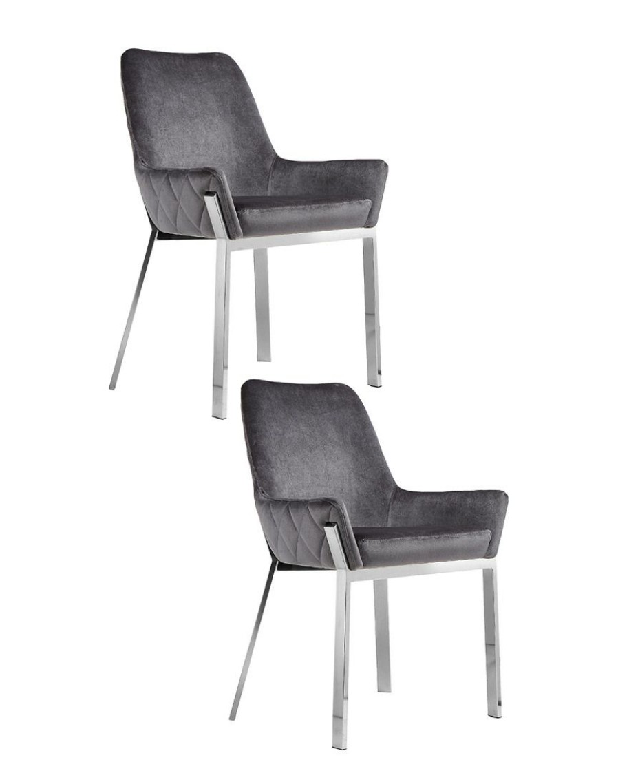 Dining Chairs & Stools * | Pangea Set Of 2 Hudson Diamond Tufted Chairs Home Dining Chairs & Stools